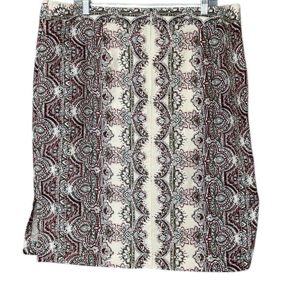 Maeve Kaleidoscope Button-Front Pencil Skirt Women’s 18W Geometric Print Neutral - Picture 4 of 8